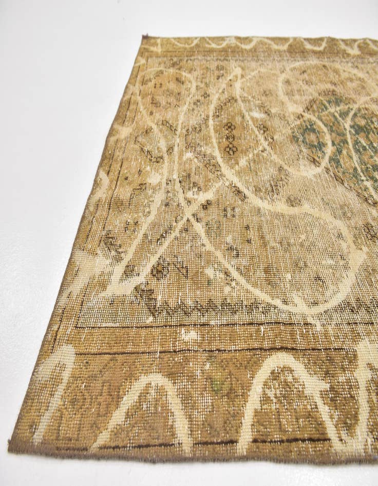 Detail image of  4' 6 x 6' 2  Hand Knotted Ultra Vintage Persian Wool Rug