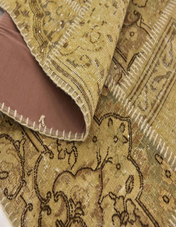 Detail image of  6' 7 x 10'  Hand Knotted Ultra Vintage Persian Wool Rug