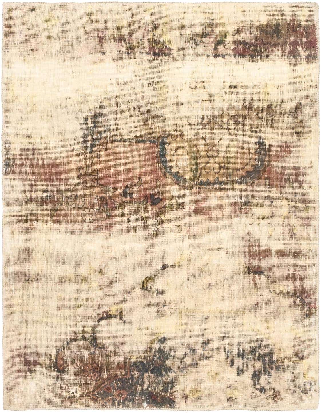 A 3x4 rectangular Rugs.com Ultra Vintage rug with a distressed Persian pattern in browns, tans, and creams.