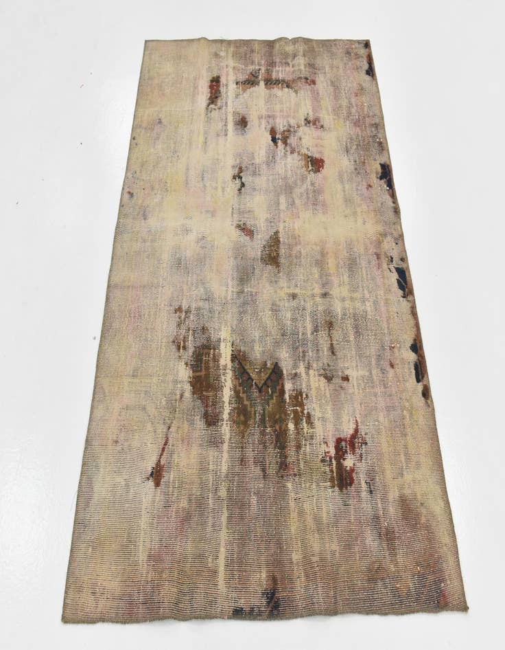 Detail image of  4' 7 x 6'  Hand Knotted Ultra Vintage Persian Wool Rug