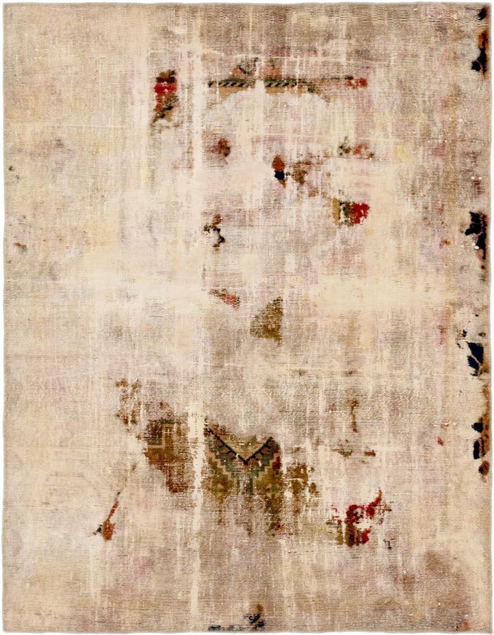  4' 7 x 6'  Hand Knotted Ultra Vintage Persian W...