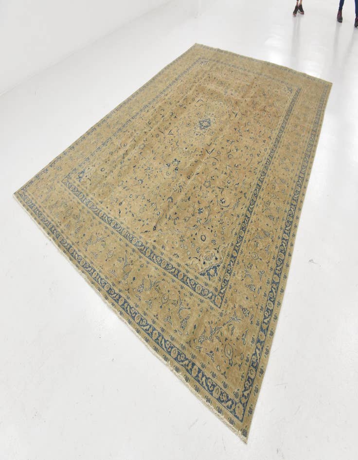 Detail image of  9' x 13'  Hand Knotted Ultra Vintage Persian Wool Rug