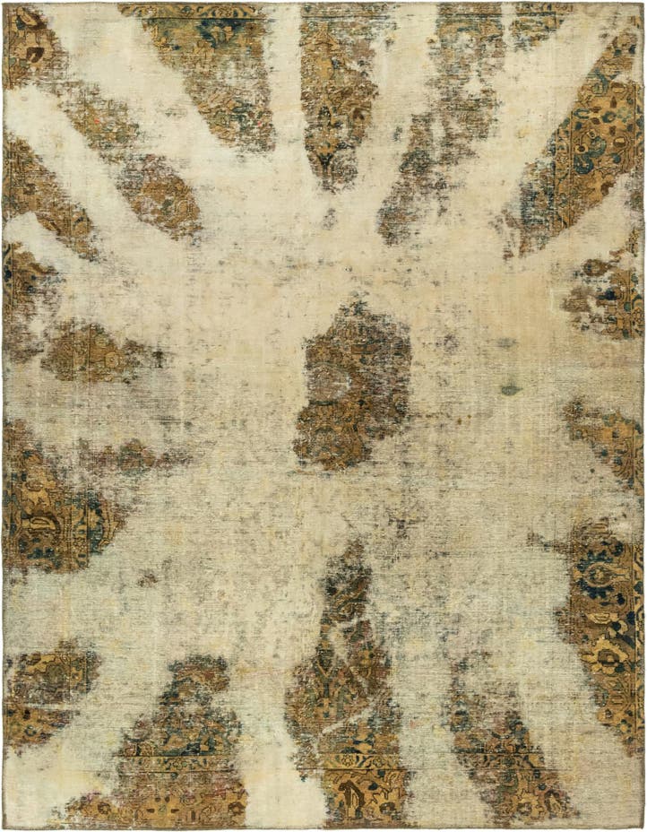  6' 9 x 9'  Hand Knotted Ultra Vintage Persian W...