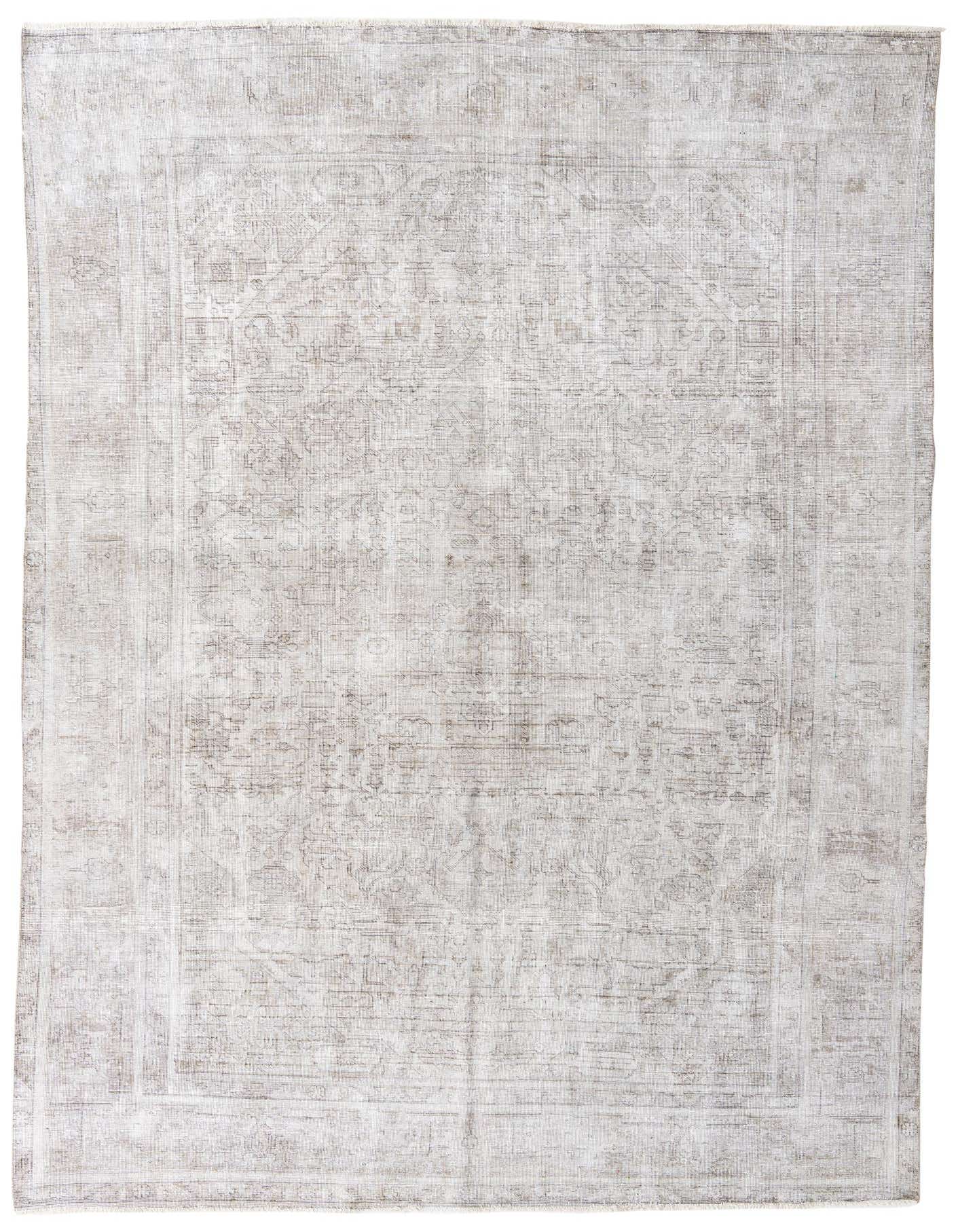 A 9x12 rectangular Ultra Vintage rug in muted browns and creams, featuring a distressed Persian pattern.