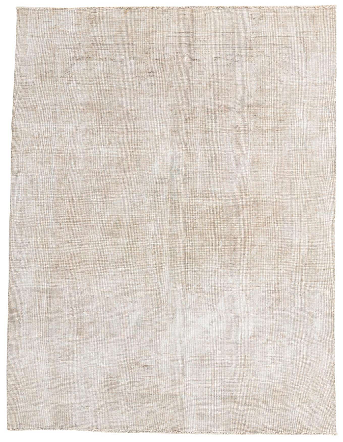 A 7x10 rectangular Ultra Vintage rug by Rugs.com, featuring a subtle distressed Persian pattern in soft brown and ivory tones, ideal for a living room.