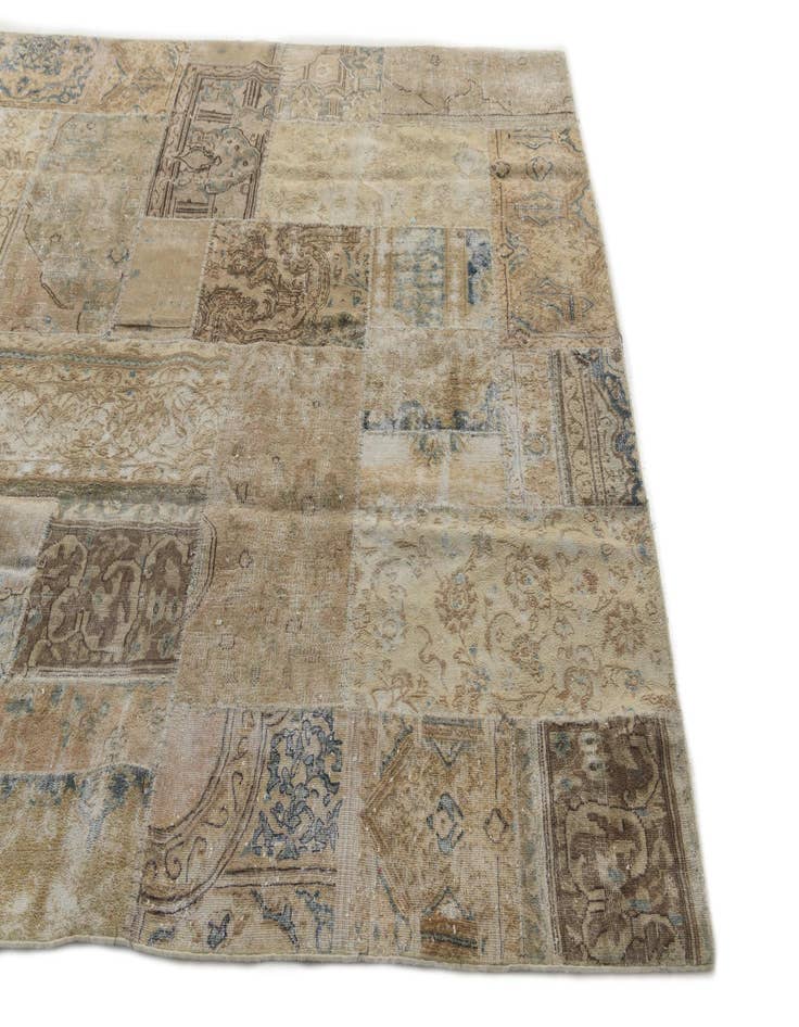 Detail image of  6' 8 x 10'  Hand Knotted Ultra Vintage Persian Wool Rug