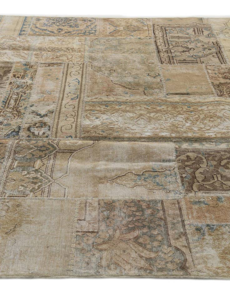 Detail image of  6' 8 x 10'  Hand Knotted Ultra Vintage Persian Wool Rug