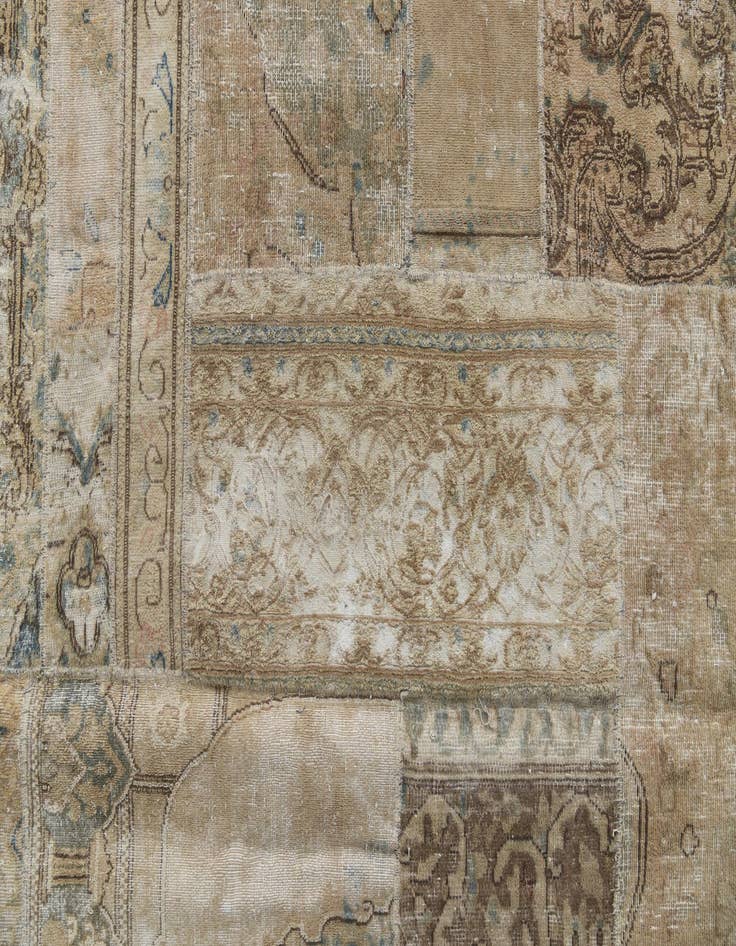 Detail image of  6' 8 x 10'  Hand Knotted Ultra Vintage Persian Wool Rug