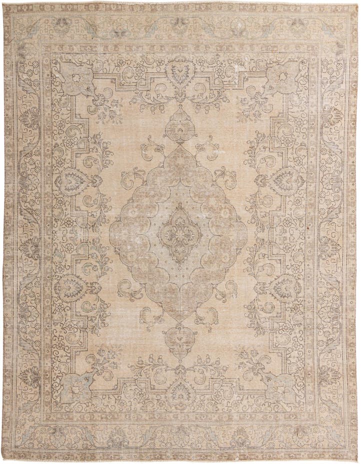  9' 9 x 12' 2  Hand Knotted Ultra Vintage Persian W...
