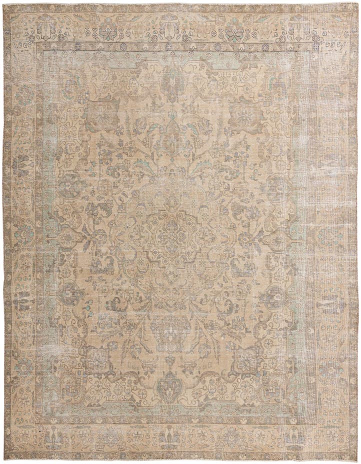  10' x 12' 6  Hand Knotted Ultra Vintage Persian W...