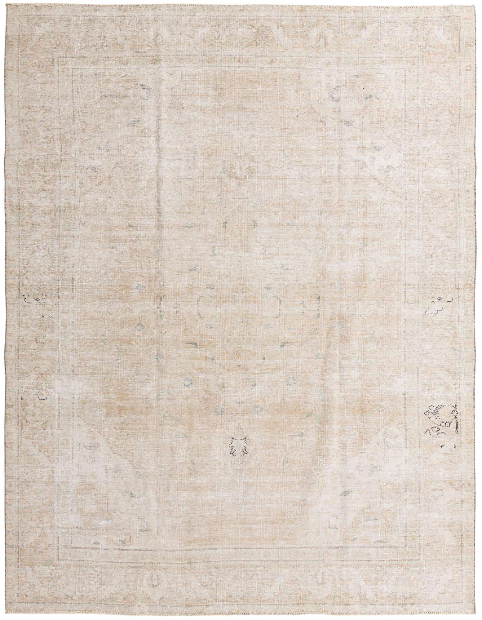 A 9x12 rectangular Ultra Vintage Persian rug in muted browns, tans, and creams with a distressed, abstract pattern.