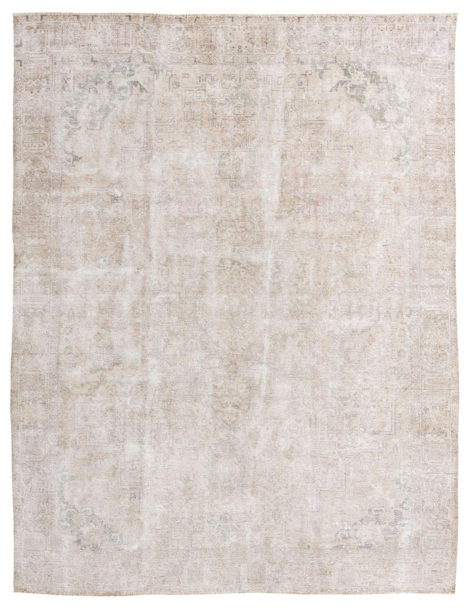 A 10x13 rectangular indoor rug featuring a faded Persian pattern in browns, tans, and creams, with subtle abstract accents.