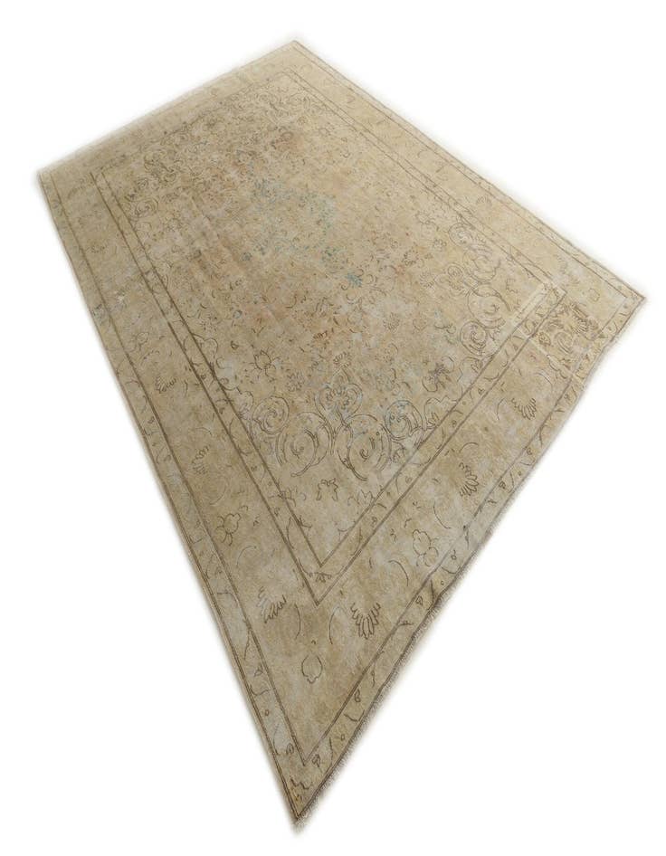 Detail image of  9' 6 x 13'  Hand Knotted Ultra Vintage Persian Wool Rug