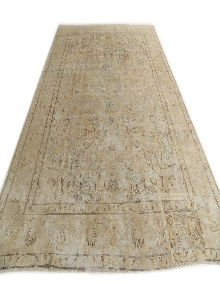 Detail image of  9' 6 x 13'  Hand Knotted Ultra Vintage Persian Wool Rug