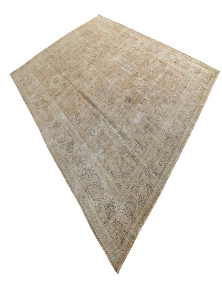 Detail image of  9' 10 x 13'  Hand Knotted Ultra Vintage Persian Wool Rug