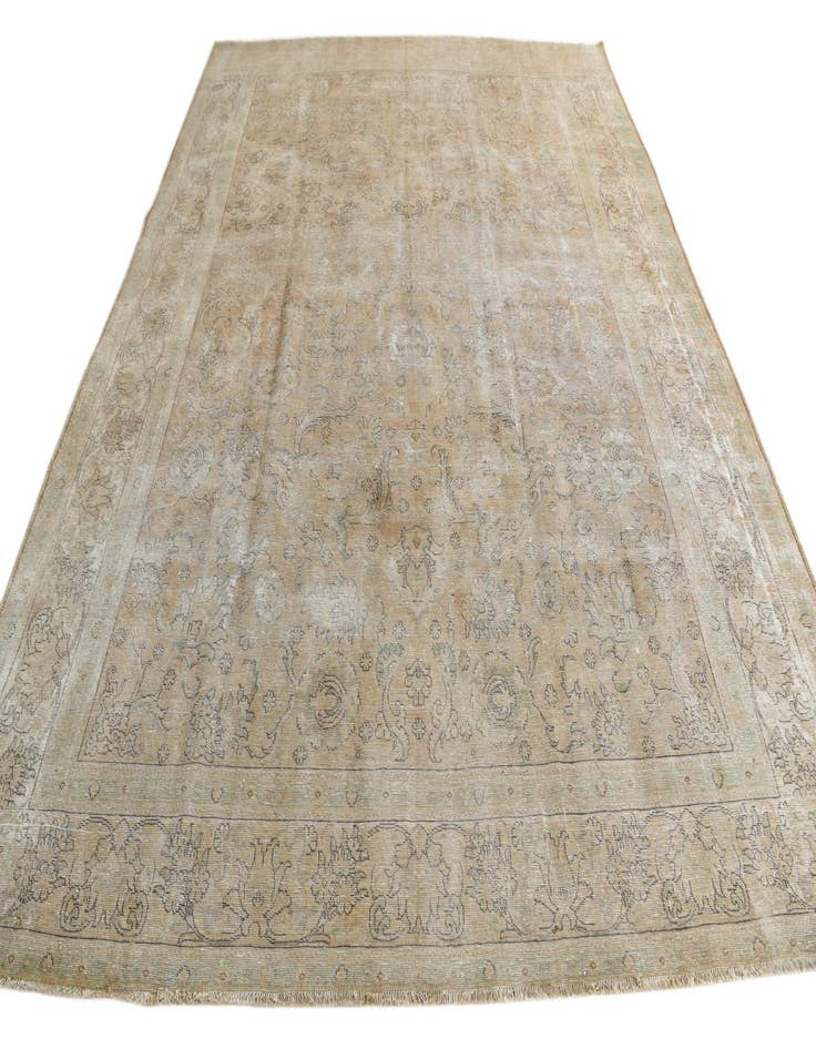 Detail image of  9' 10 x 13'  Hand Knotted Ultra Vintage Persian Wool Rug