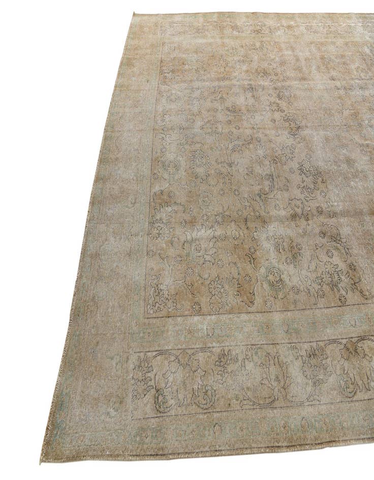 Detail image of  9' 10 x 13'  Hand Knotted Ultra Vintage Persian Wool Rug