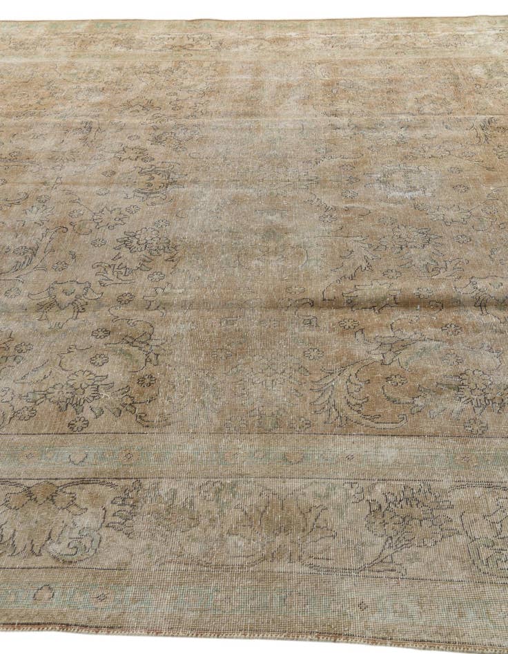 Detail image of  9' 10 x 13'  Hand Knotted Ultra Vintage Persian Wool Rug