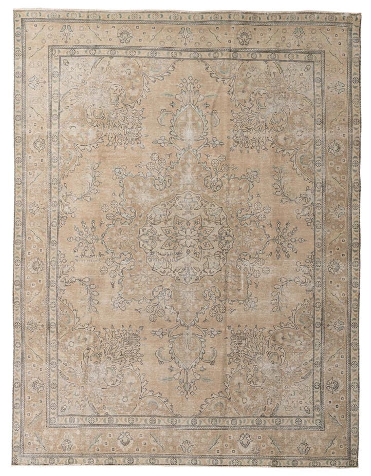 9' 5 x 12' 10  Hand Knotted Ultra Vintage Persian W...