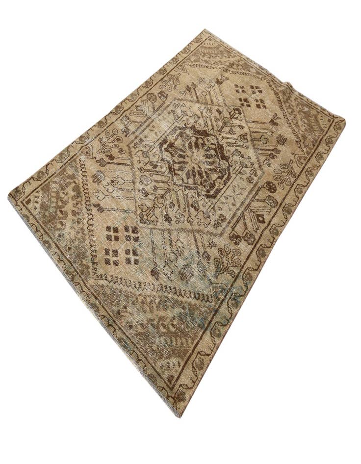 Detail image of  4' x 6'  Hand Knotted Ultra Vintage Persian Wool Rug