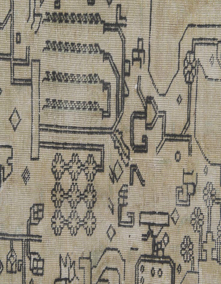 Detail image of  9' 1 x 12' 3  Hand Knotted Ultra Vintage Persian Wool Rug