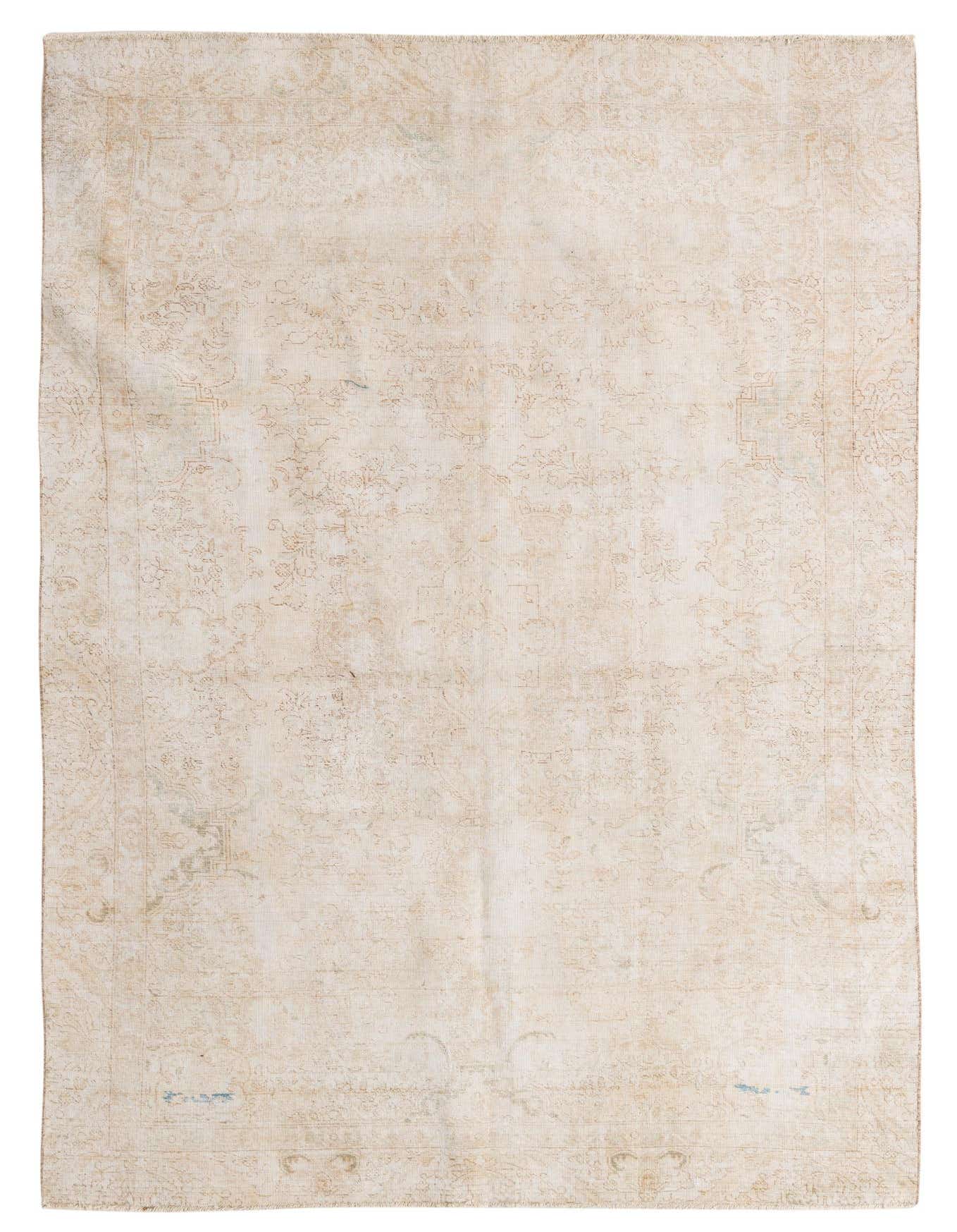 A 7x10 rectangular Ultra Vintage rug in shades of brown and cream, featuring a faded Persian medallion pattern.