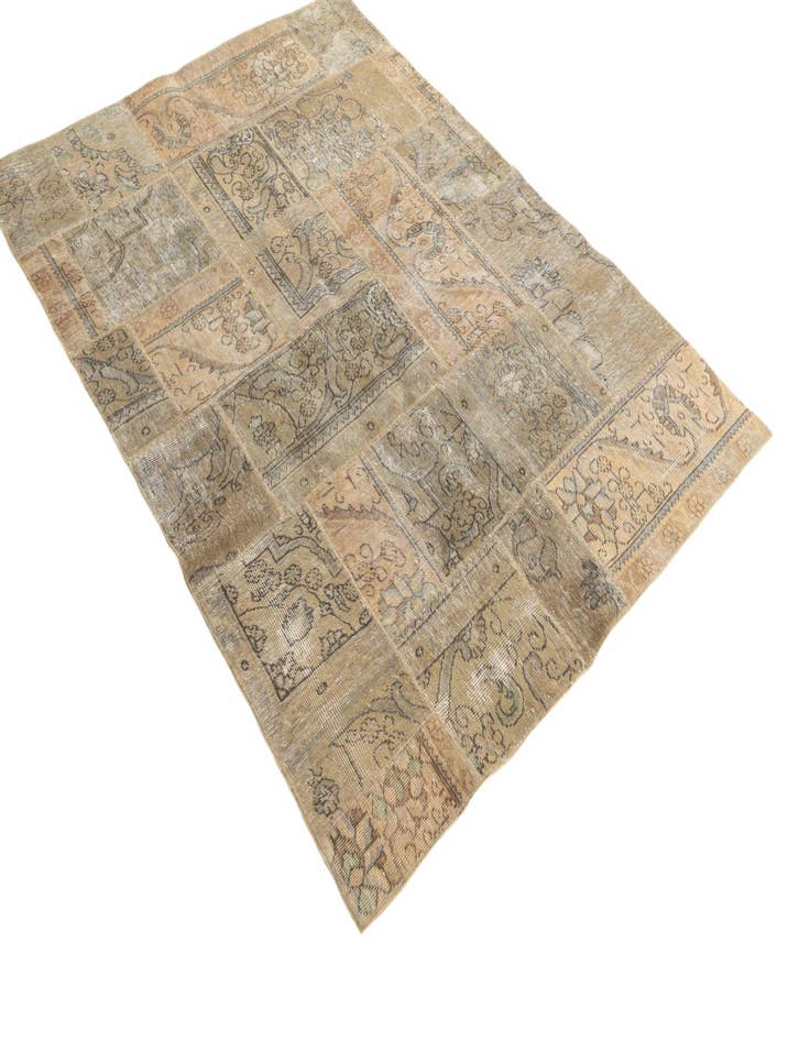 Detail image of  5' 1 x 6' 9  Hand Knotted Ultra Vintage Persian Wool Rug