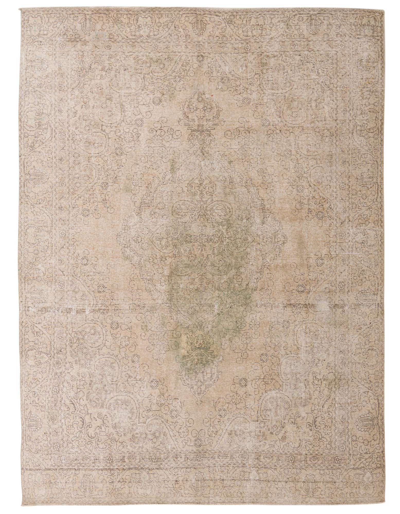 A 9x12 rectangular Ultra Vintage Persian rug in muted browns, tans, and creams with an ornate medallion pattern, suitable for a living room.