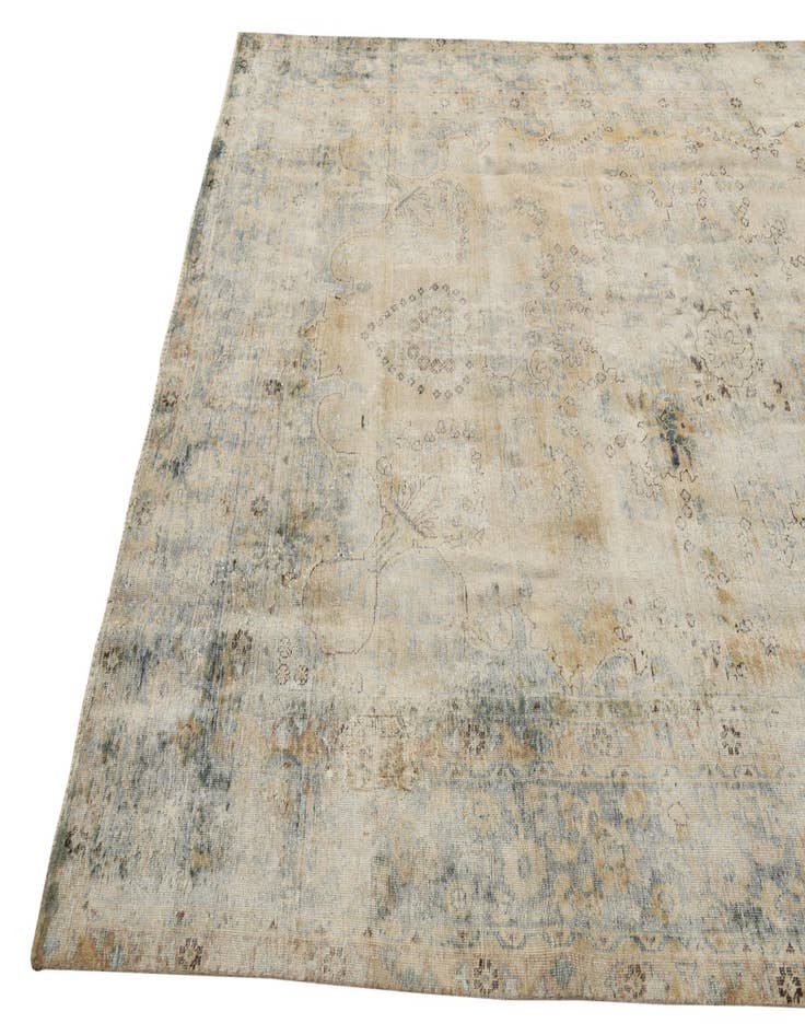 Detail image of  7' 6 x 11'  Hand Knotted Ultra Vintage Persian Wool Rug