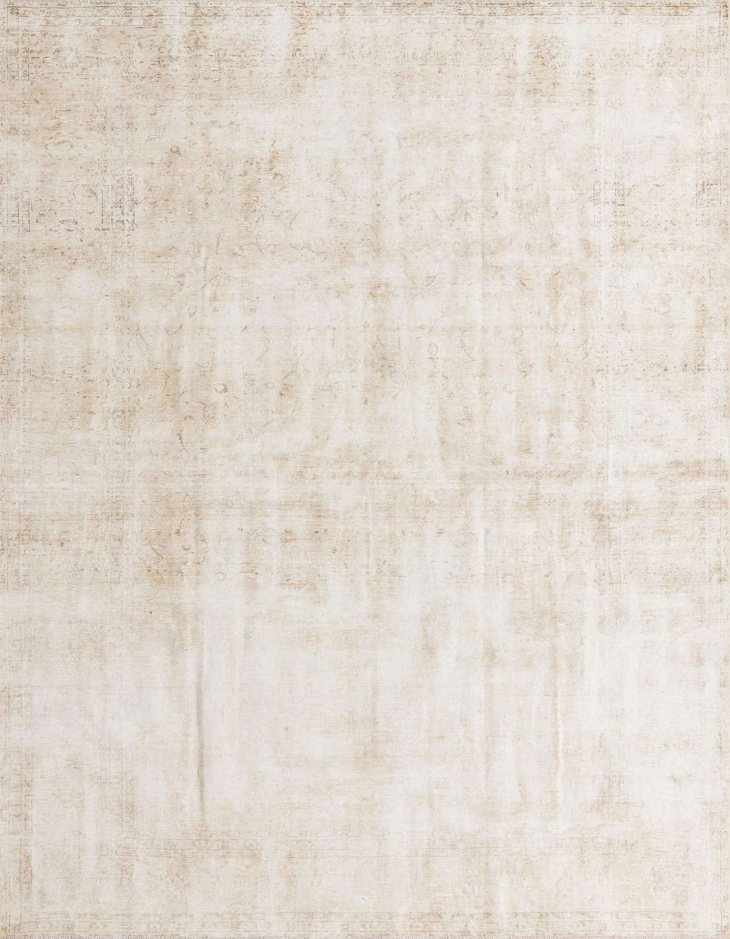 A 10x13 rectangular Ultra Vintage wool rug in shades of brown and cream with a faded Persian medallion pattern.