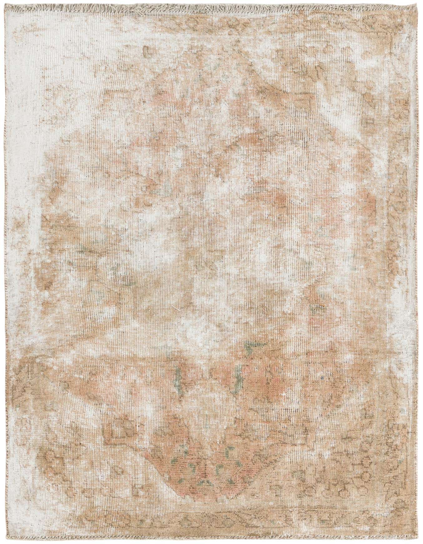 A 3x5 rectangular Rugs.com Ultra Vintage wool rug featuring a distressed Persian medallion pattern in browns, tans, and ivories.