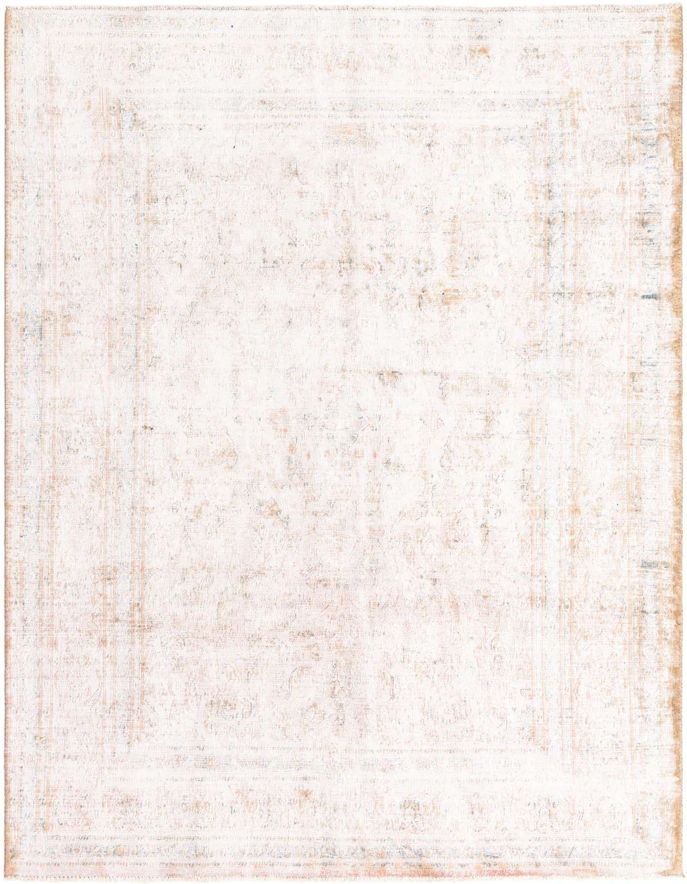 A 6x9 rectangular Ultra Vintage wool rug in browns, tans, and ivories, featuring a faded Persian medallion pattern.