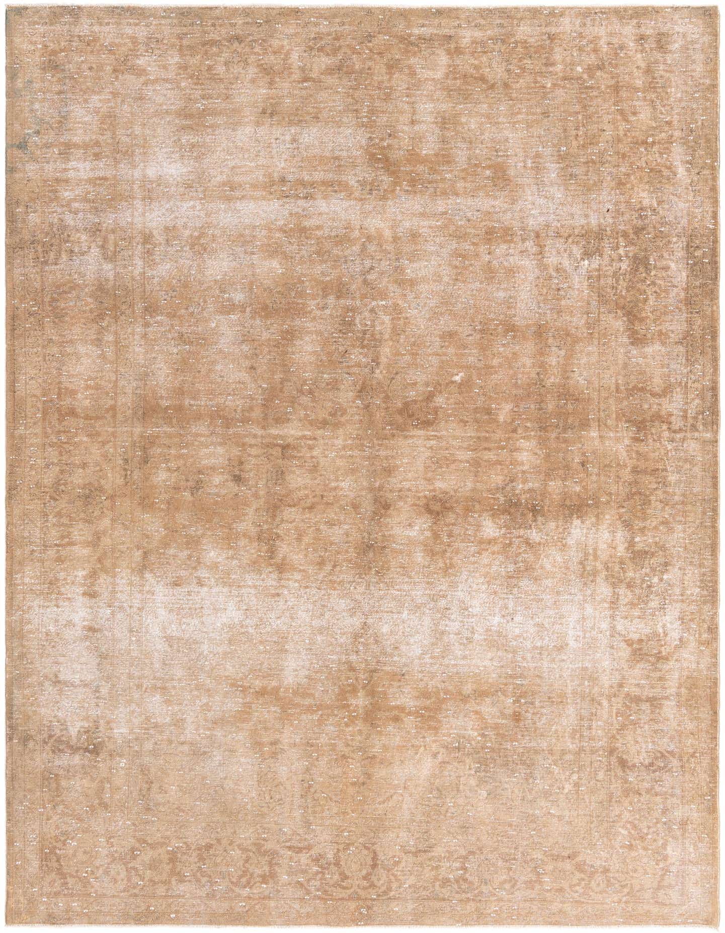 A rectangular 8x11 Ultra Vintage wool rug in shades of brown and tan with a faded Persian medallion pattern, ideal for a living room.