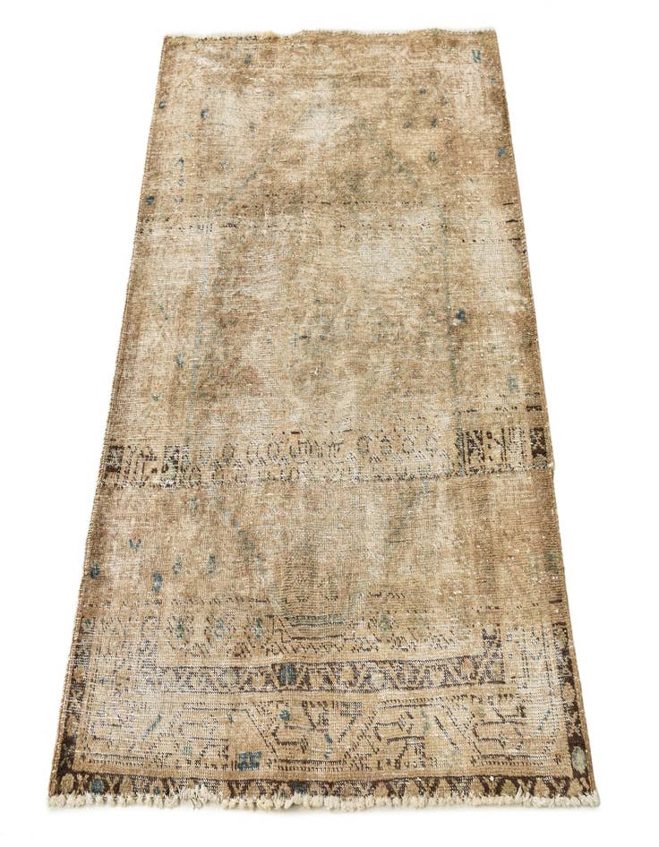 Detail image of  3' 4 x 4' 5  Hand Knotted Ultra Vintage Persian Wool Rug