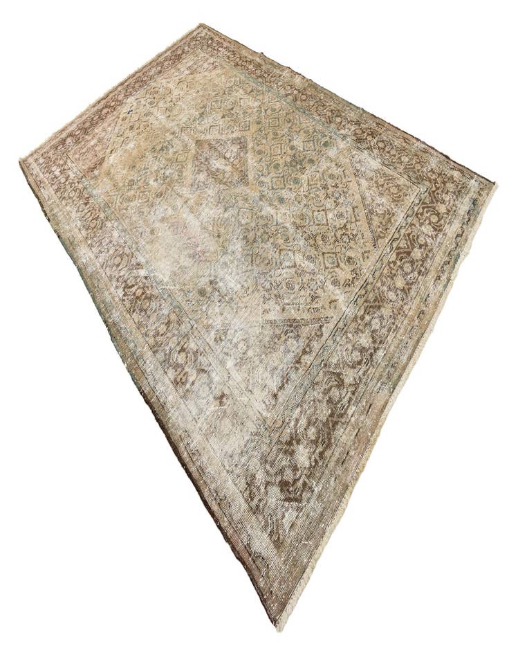 Detail image of  6' 7 x 10'  Hand Knotted Ultra Vintage Persian Wool Rug