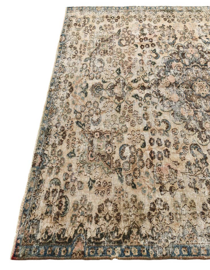 Detail image of  7' 2 x 10' 7  Hand Knotted Ultra Vintage Persian Wool Rug