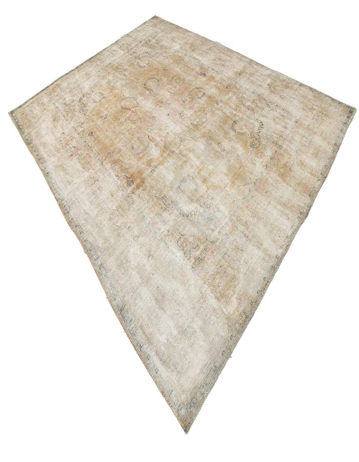 Detail image of  9' 10 x 13'  Hand Knotted Ultra Vintage Persian Wool Rug