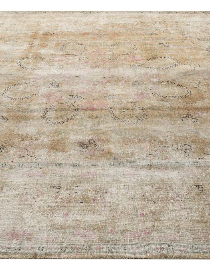 Detail image of  9' 10 x 13'  Hand Knotted Ultra Vintage Persian Wool Rug