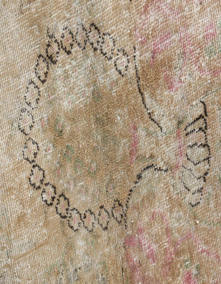 Detail image of  9' 10 x 13'  Hand Knotted Ultra Vintage Persian Wool Rug