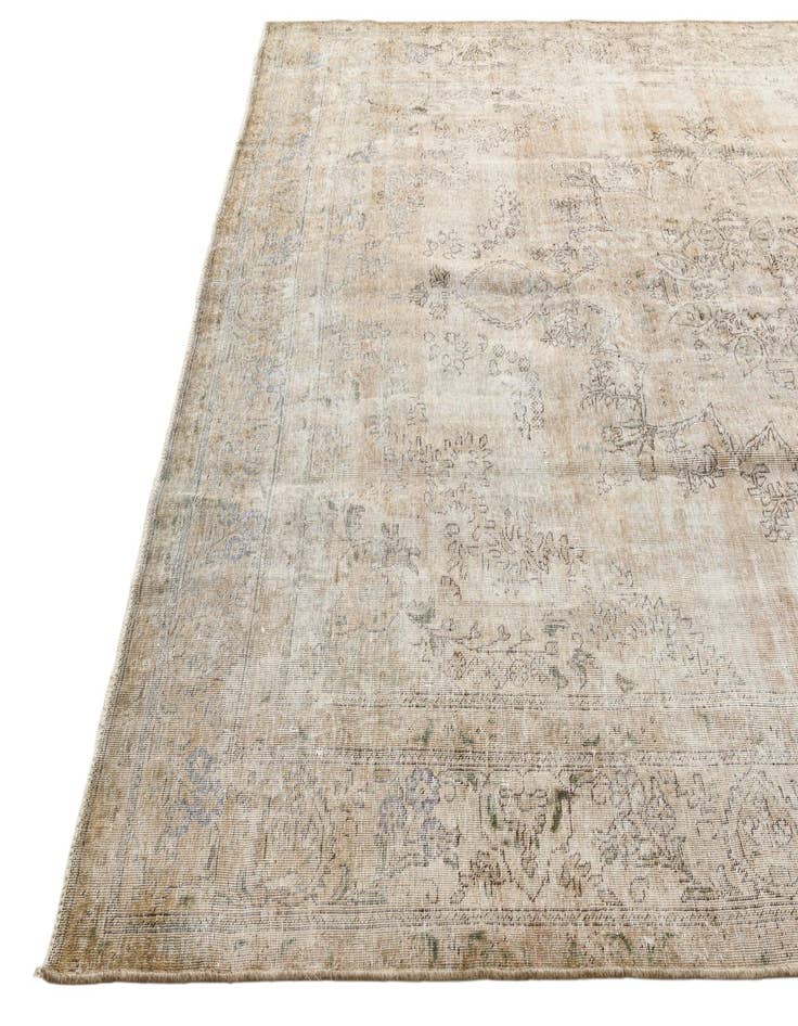 Detail image of  9' 2 x 12'  Hand Knotted Ultra Vintage Persian Wool Rug