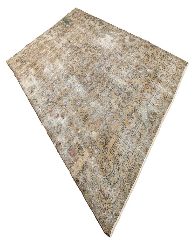 Detail image of  7' 6 x 10' 9  Hand Knotted Ultra Vintage Persian Wool Rug