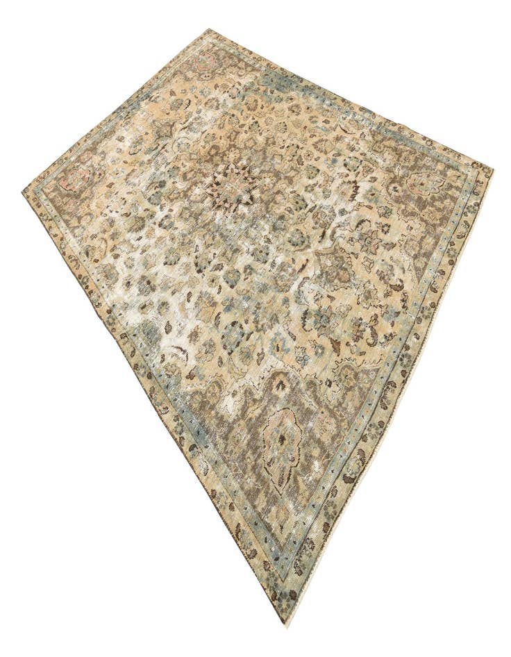 Detail image of  6' 5 x 9' 4  Hand Knotted Ultra Vintage Persian Wool Rug