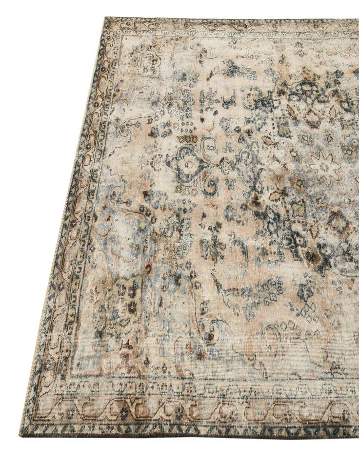 Detail image of  5' 8 x 8' 7  Hand Knotted Ultra Vintage Persian Wool Rug