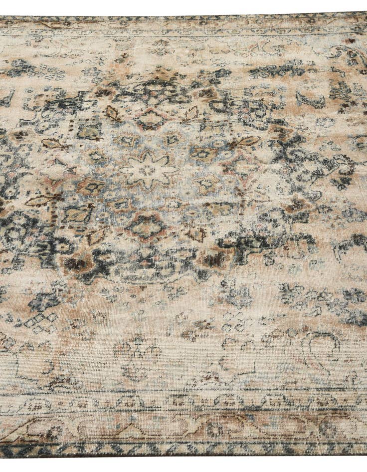 Detail image of  5' 8 x 8' 7  Hand Knotted Ultra Vintage Persian Wool Rug