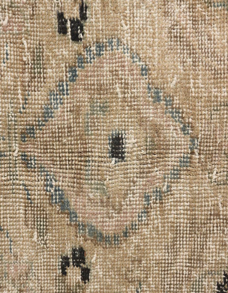 Detail image of  6' 2 x 9'  Hand Knotted Ultra Vintage Persian Wool Rug