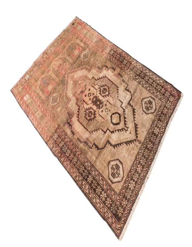 Detail image of  3' 5 x 5' 3  Hand Knotted Ultra Vintage Persian Wool Rug