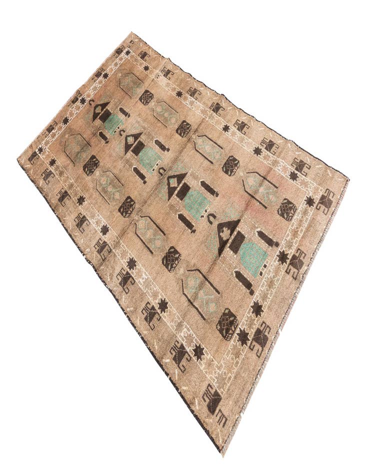 Detail image of  3' 4 x 5' 9  Hand Knotted Ultra Vintage Persian Wool Rug