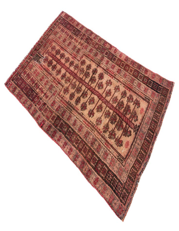 Detail image of  2' 10 x 4' 7  Hand Knotted Ultra Vintage Persian Wool Rug