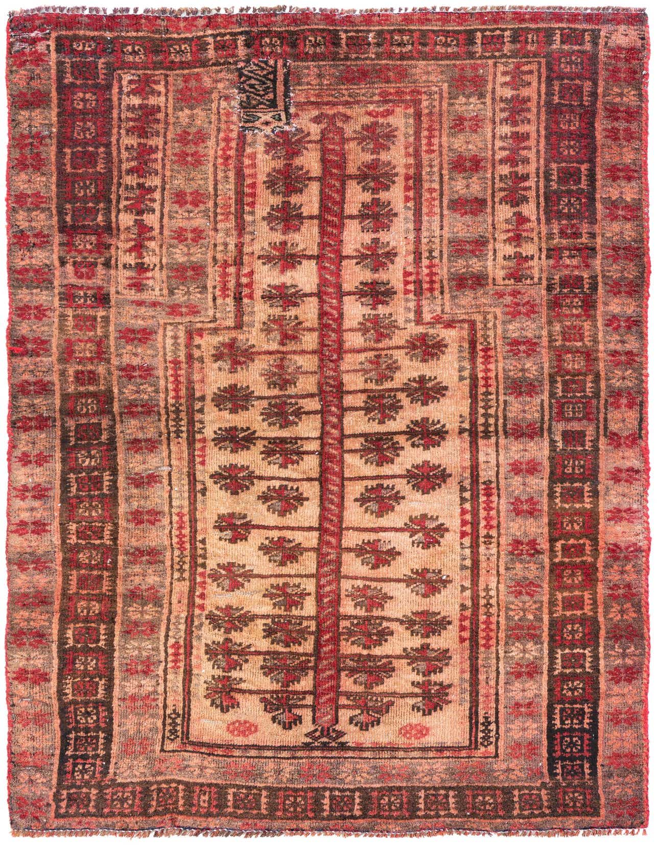 A 3x5 rectangular Ultra Vintage wool rug featuring a traditional Persian pattern in shades of brown, tan, and ivory.