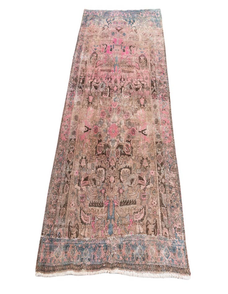 Detail image of  4' 2 x 7'  Hand Knotted Ultra Vintage Persian Wool Rug